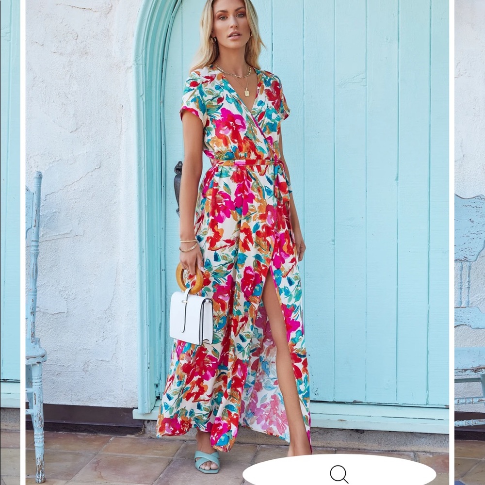 Vici Colorful Wrap Dress